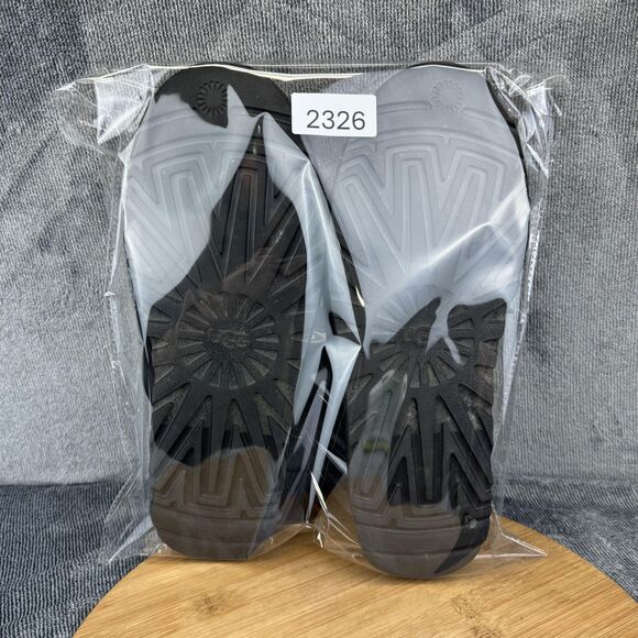 UGG Shoes Mens Size 12 Black Puffer Slip-On Mule Slippers Adjustable Strap Warm - Picture 10 of 10